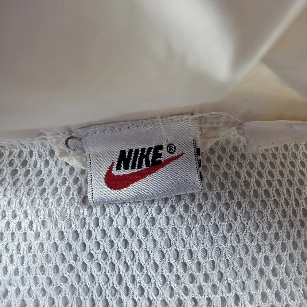Vintage 90s Nike Windbreaker Jacket Men's XL White Nylon Made in USA Hooded Y2K‎